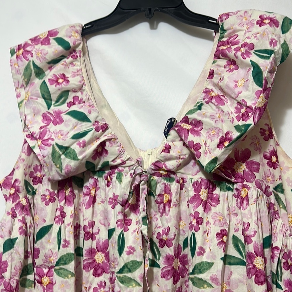ARULA Pink and Green Ruffled Babydoll Dress - Picture 5 of 9